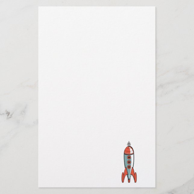 retro space rocket stationery (Front)