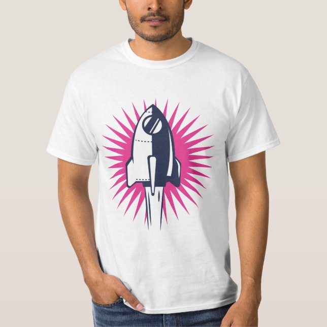 Retro Space Rocket T-Shirt (Front)