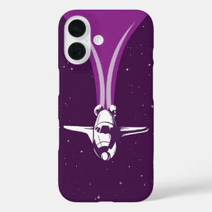 Retro Space Shuttle Galaxy iPhone 16 Case