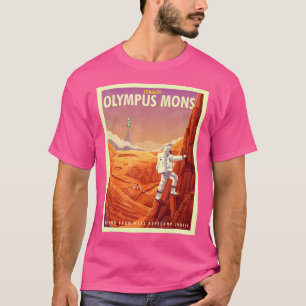 Retro Space Tourism Mars Olympus Mons Mountain Cli T-Shirt