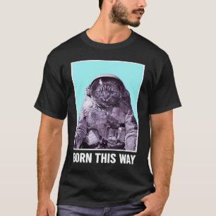 Retro Space Travel Astronaut Cat T-Shirt