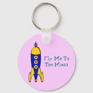 Retro Space Travel Key Ring