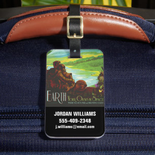 Retro Space Travel Poster-An Earth Science Mission Luggage Tag