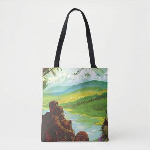 Retro Space Travel Poster-An Earth Science Mission Tote Bag