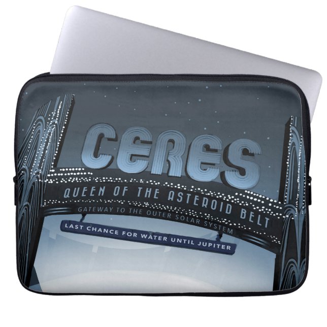 Retro Space Travel Poster-Dwarf Planet Ceres. Laptop Sleeve (Front)