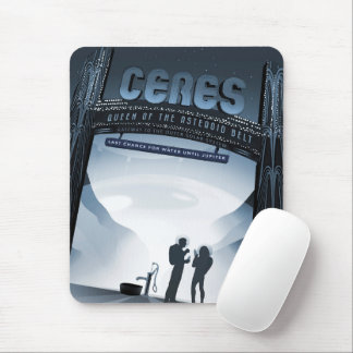 Retro Space Travel Poster-Dwarf Planet Ceres. Mouse Mat