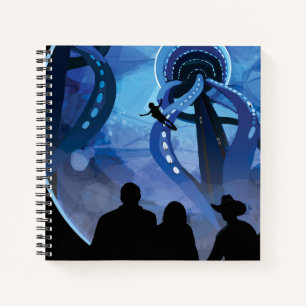 Retro Space Travel Poster- Jupiter's Moon Europa. Notebook