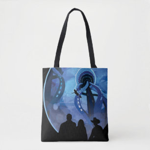 Retro Space Travel Poster- Jupiter's Moon Europa. Tote Bag