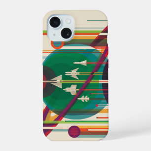 Retro Space Travel Poster- Solar System Grand Tour iPhone 15 Case
