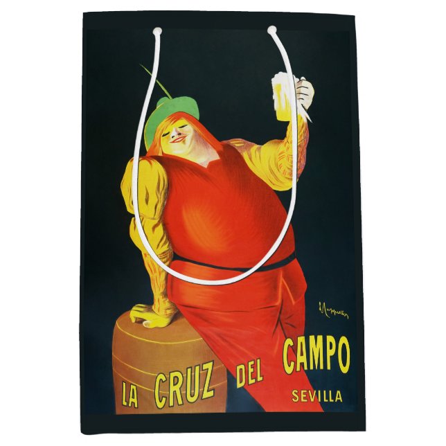 Retro Spanish Beer Ad Home Bar Wall Decor Medium Gift Bag (Front)