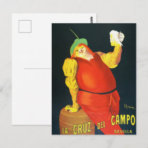 Retro Spanish Beer Ad Home Bar Wall Decor Postcard