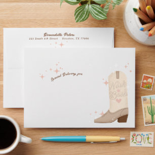 Retro Sparkle Nash Bash Cowgirl Boot Envelope