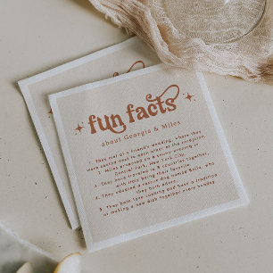 Retro Sparkles Fun Facts Wedding Napkins