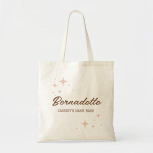 Retro Sparkles Script Name and Event Tote Bag