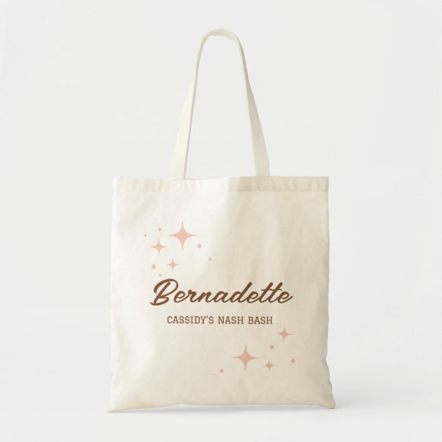 Retro Sparkles Script Name and Event Tote Bag (Front)