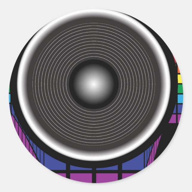 Retro Speaker Classic Round Sticker (Front)