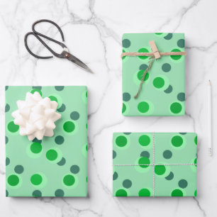 Retro spearmint dream mid-century circles   wrapping paper sheet