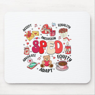 Retro Special Education Sped Teacher Valentine's D Mouse Mat