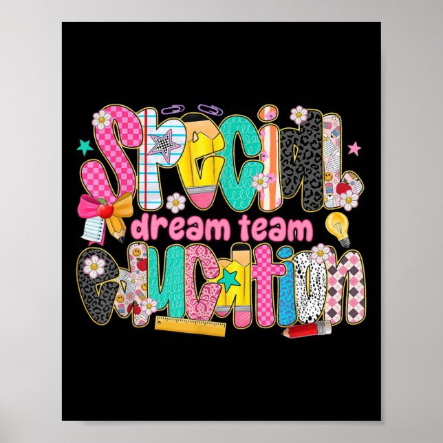 Retro Special Education Squad Dream Team Sped Teac Poster (Front)