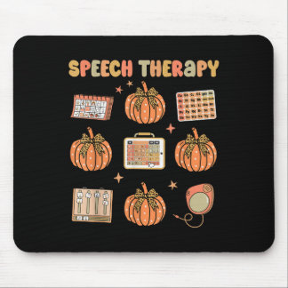 Retro Speech Therapy Slp Fall Pumpkin Speech Thera Mouse Mat