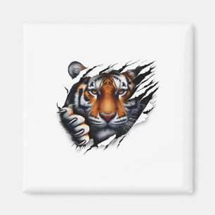 Retro Spirit Tiger Face Shirt Design Footll Tiger Magnet