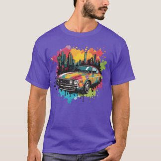 Retro Splash Neon Car retro girl T-Shirt