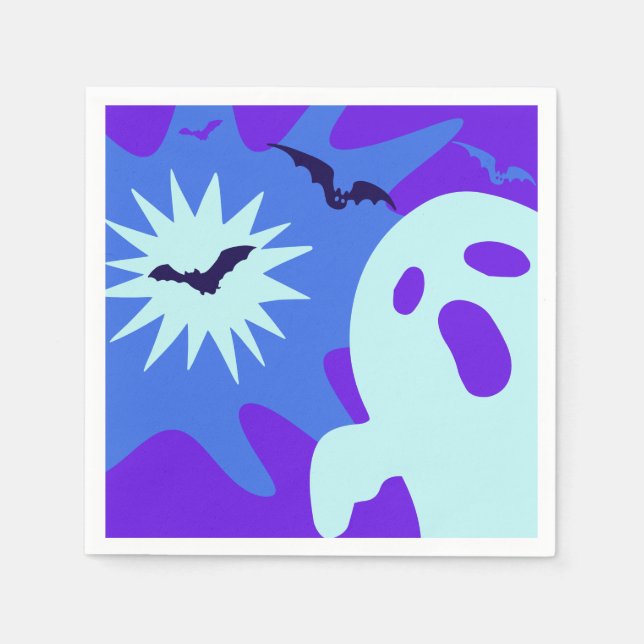 Retro Spooktacular Halloween Party Napkin (Front)