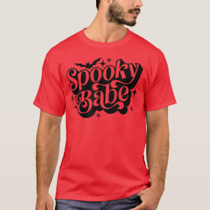 Retro Spooky Babe Kids Spooky Season Halloween Par T-Shirt