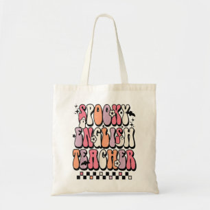 Retro Spooky English Teacher Funny Grammar Teacher Tote Bag