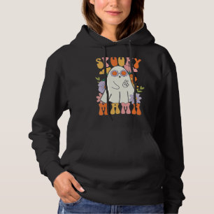 Retro Spooky Mama Groovy Halloween Ghost Spooky Mo Hoodie