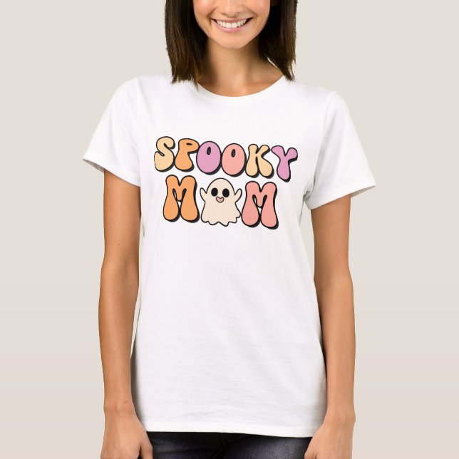 Retro Spooky Mum Matching Family T-Shirt (Front)