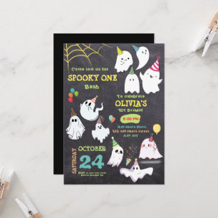 Retro spooky one Halloween 1st birthday  Invitation