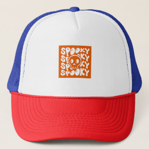 Retro "Spooky" Skull Halloween Trucker Hat