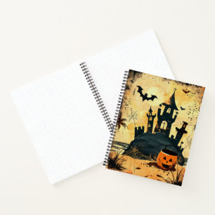 Retro Spooky Summer Goth Halloween Beach Notebook