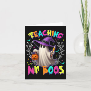 Retro Spooky Teacher Teaching My Boos Halloween Gh Card