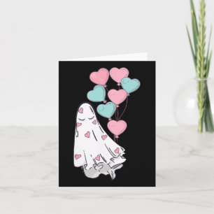 Retro Spooky Valentine Ghost Couple Valentines Day Card