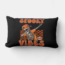 Retro Spooky Vibes Dabbing Skeleton Halloween