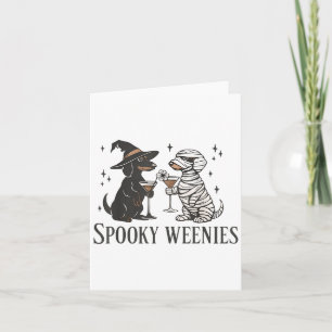 Retro Spooky Weenies Halloween Dachshund Spooky Se Card