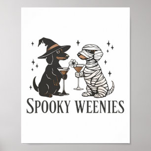 Retro Spooky Weenies Halloween Dachshund Spooky Se Poster