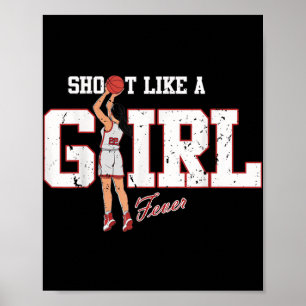 Retro Sport Quote Shoot Like A Girl Basketball Fun Poster