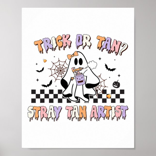 Retro Spray Tan Artist Halloween Ghosts Sunless Ta Poster (Front)