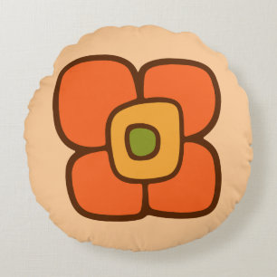 Retro Spring Blossom Round Cushion