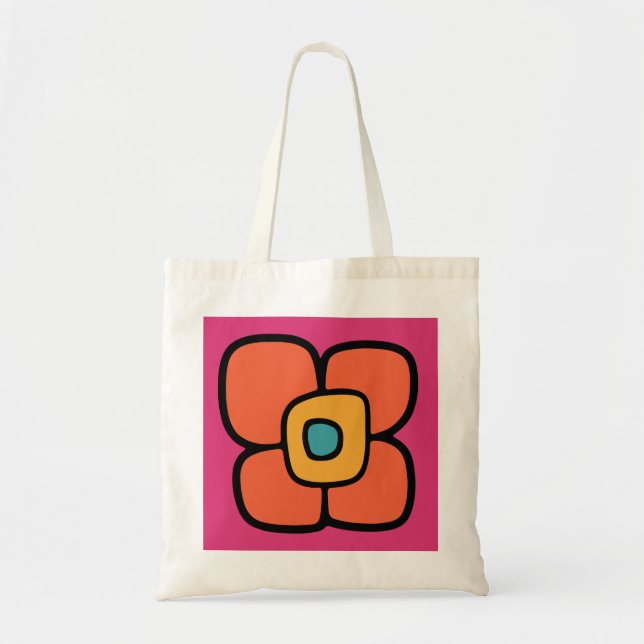 Retro Spring Blossom Tote Bag (Front)