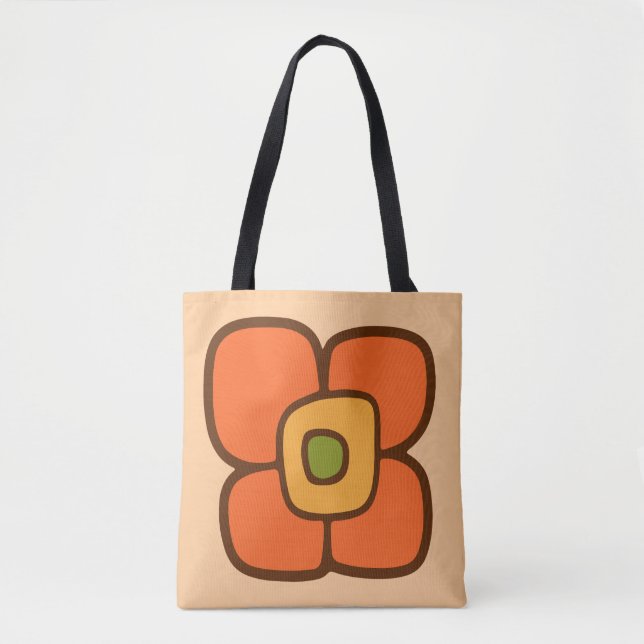 Retro Spring Blossom Tote Bag (Front)