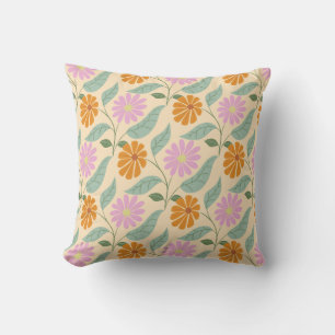 Retro spring flowers cushion