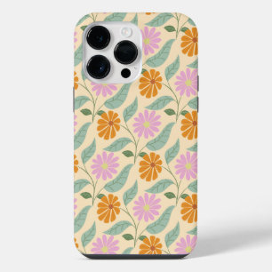 Retro spring flowers iPhone 14 pro max case