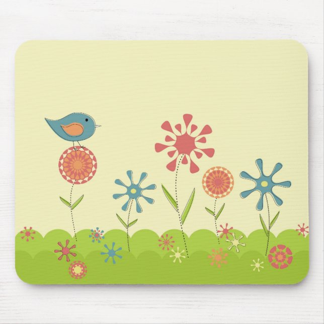 Retro spring garden mouse mat (Front)
