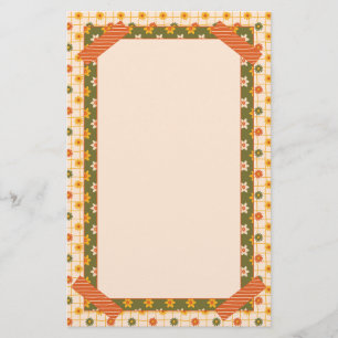 Retro Spring Hand Drawn Faux Washi Floral Mix Stationery
