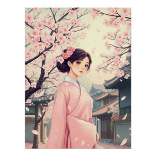 Retro spring in korean poster