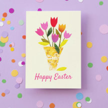 Retro Spring Tulips Hand-Illustrated Floral Easter